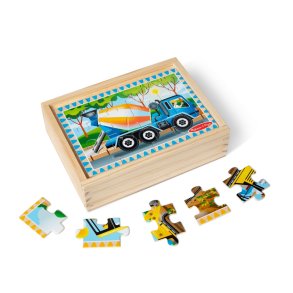 Melissa & Doug | Trpuslespil m. 4 x 12 brk. - P byggepladsen
