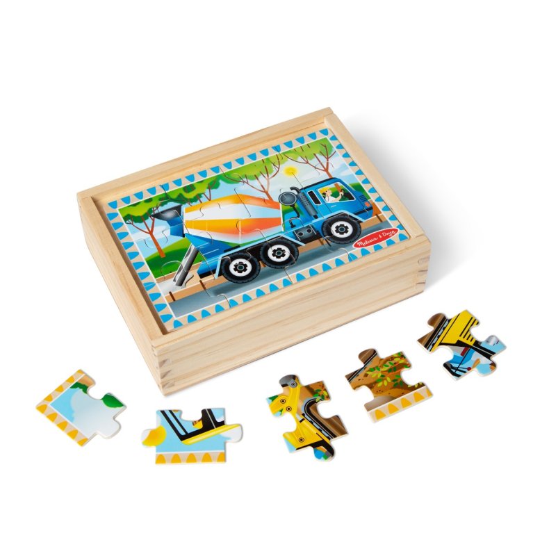 Melissa & Doug | Trpuslespil m. 4 x 12 brk. - P byggepladsen