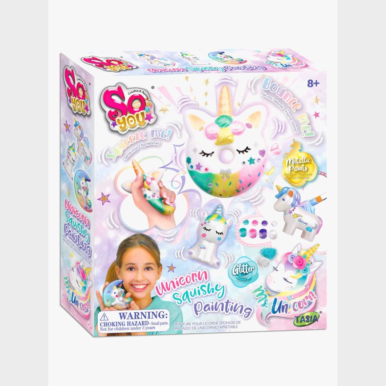 So Beads S�t Mal Squishies Enhj�rninger 4-Pak