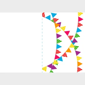 Kort 4/4 m/konvolutter flagranke/lys