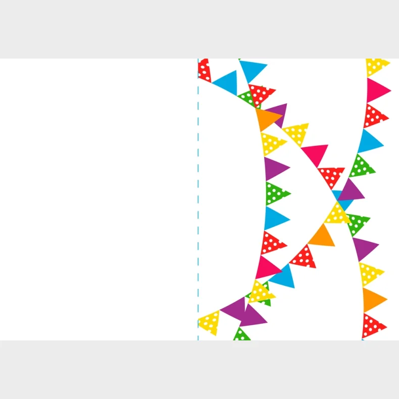 Kort 4/4 m/konvolutter flagranke/lys