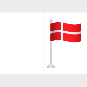 Kort 4/4 m/konvolutter flag/jordbr