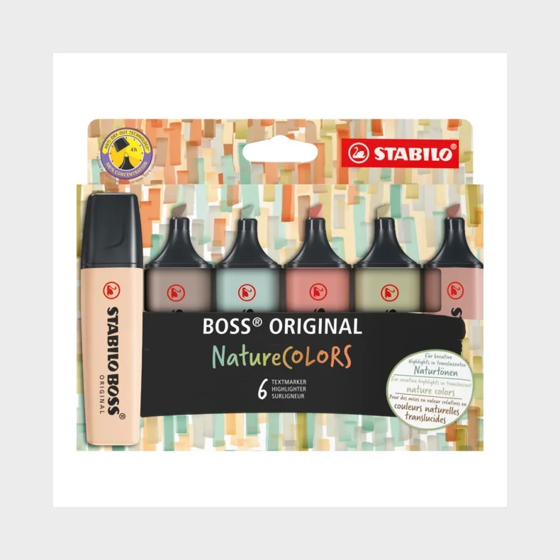 Tekstmarkers stabilo boss 6 stk