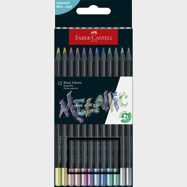 Farveblyant Faber-Castell metallic 12 ass
