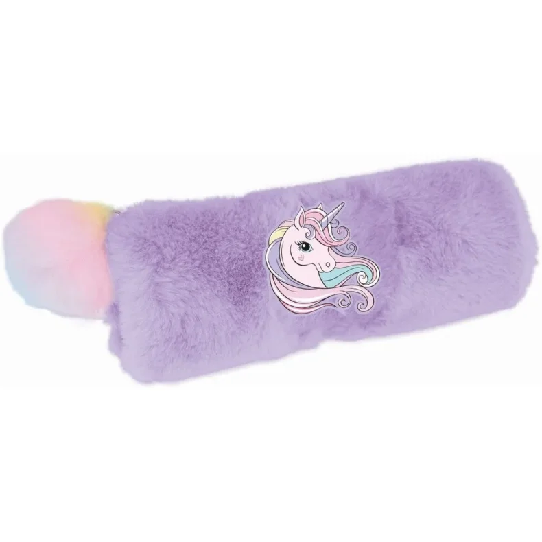 Tinka rund plys unicorn lilla u/indhold