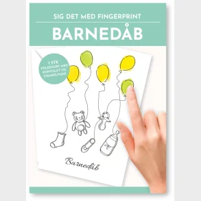 Fingerprint kort barnedb balloner m/konvolut og stempelpude