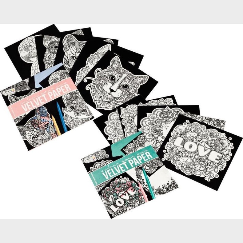 Craft Sensations - Mal Selv Velour Billeder - 5 Stk - Assorteret