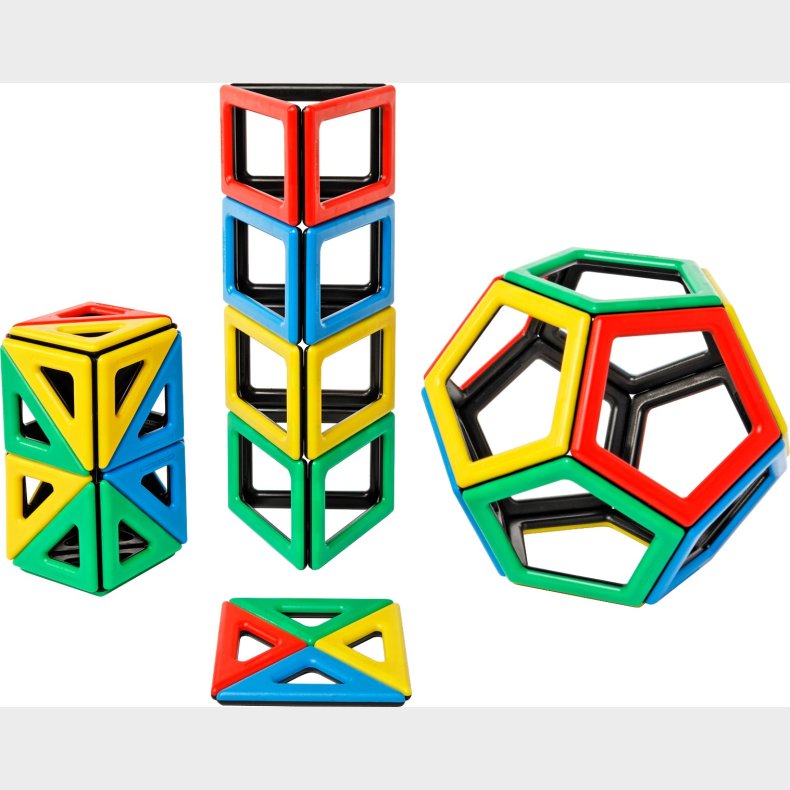 MAG Polydron | St m. ekstra figurer | 48 dele