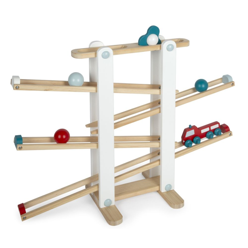 Kuglebane med bolde, bil og spinner