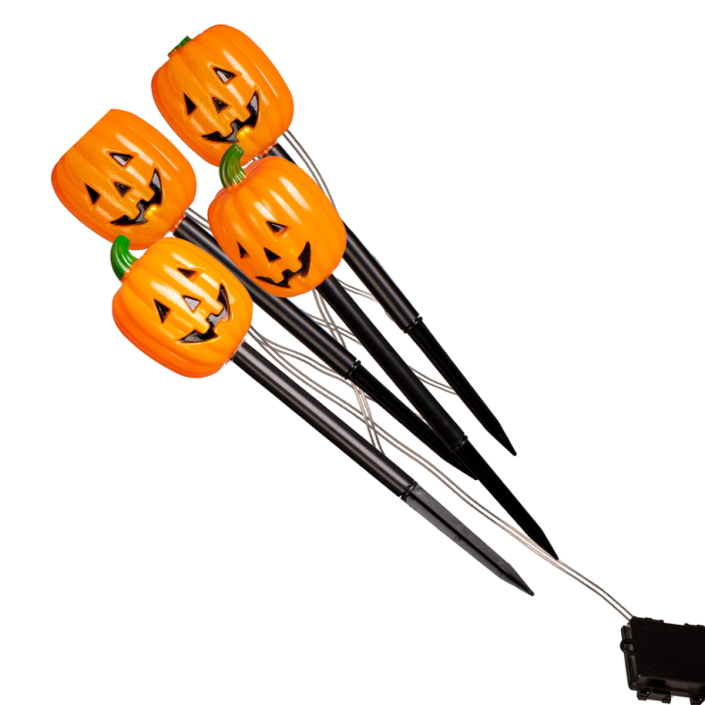 Carnival Toys | Dekorationsspyd med lys - Grskar, 4 stk