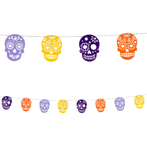 Carnival Toys | Filtguirlande - Sugar Skulls, 100 cm