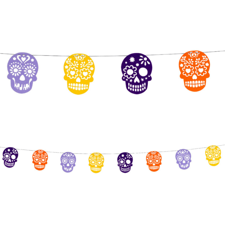Carnival Toys | Filtguirlande - Sugar Skulls, 100 cm