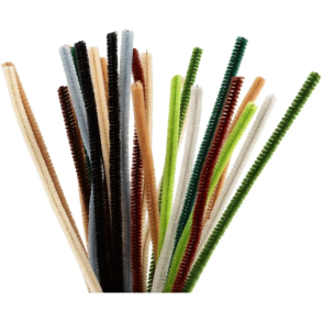 Creativ Company | Chenille 6 mm. - Natur, 25 stk