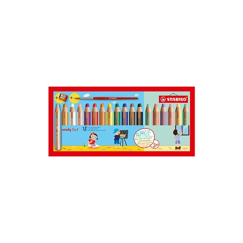 3i1 Farveblyanter, 18 farver