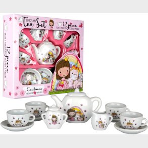 Barbo Toys Teservice Prinsesse &  Enhjrning i Porceln Lillie &  Ellie 12 Brikker