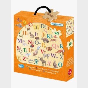 K�rnan Tr�puslespil ABC Dyr 40 Brikker