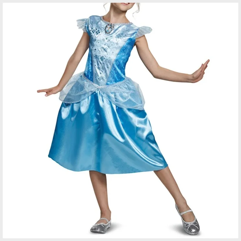 Prinsesse kjole bl� str 7-8 �r EU M