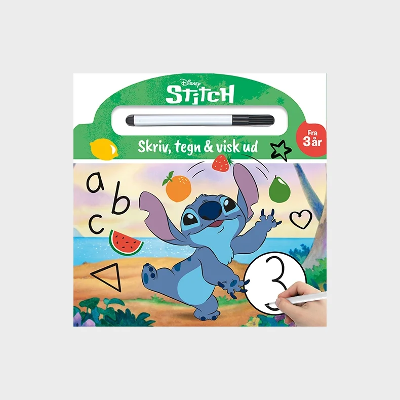 Disney - Stitch - Skriv og visk ud  (papbog med ikke-permanent pen)