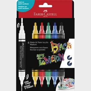 Marker Faber-Castell 6 Farver Black Edition Shake&Paint 2I1