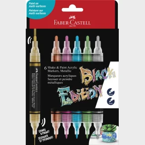 Marker Faber-Castell 6 Metalli Black Edition Shake&Paint 2I1