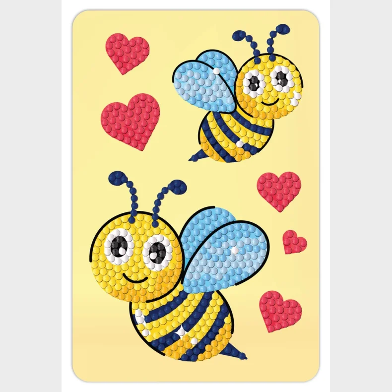 Diamond art bier med hjerter 10 x 15 cm