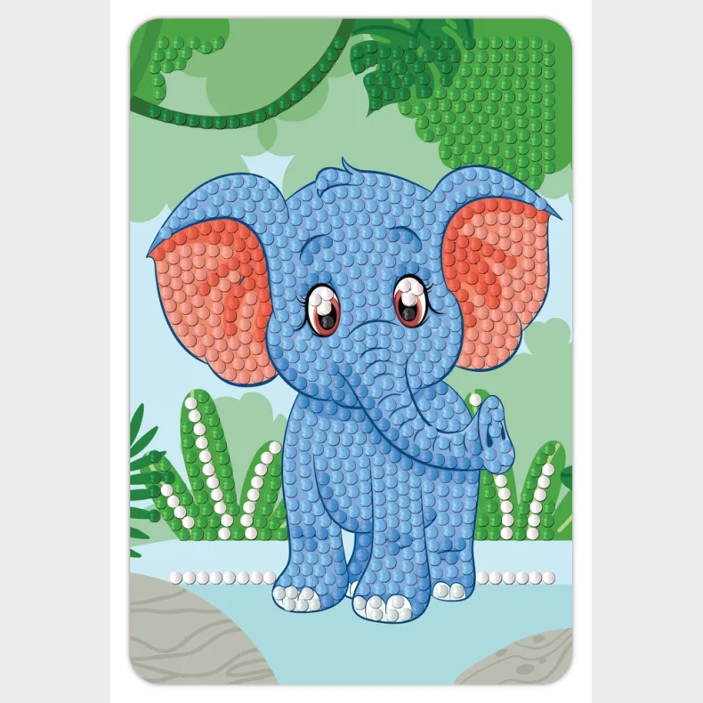 Diamond art elefant 10 x 15 cm