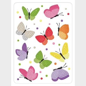 Diamond art sommerfugle farvede 13 x 18 cm