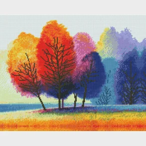 Diamond art trer farverig 40 x 50 cm