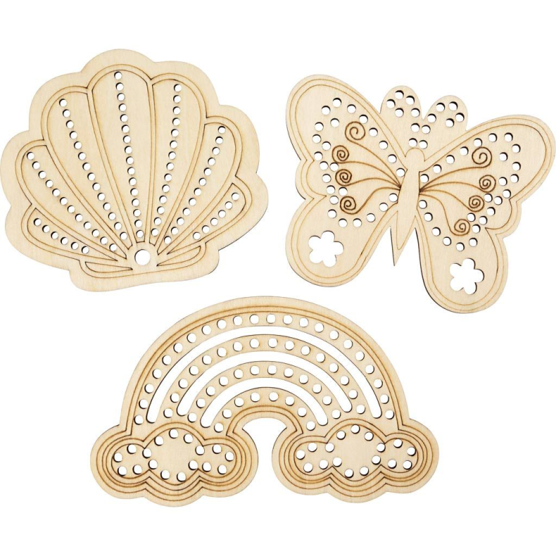 Creativ Company | Dekorer selv - Tr�figurer med huller, 24 stk