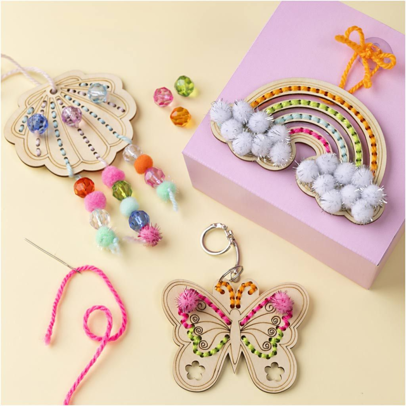 Creativ Company | Dekorer selv - Tr�figurer med huller, 6 stk