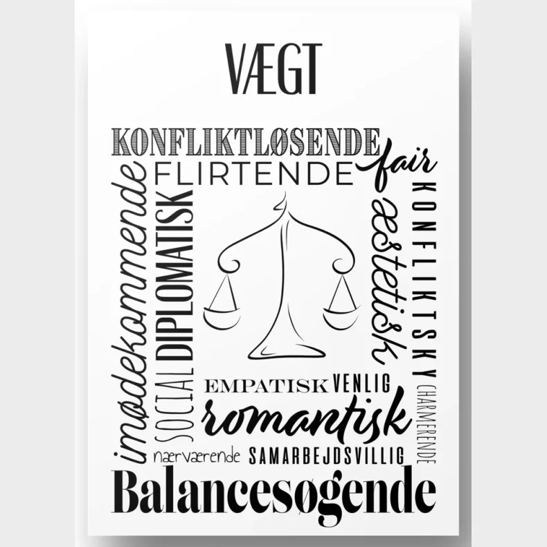Plakat A4 Vgt Hndtegnet Stjernetegns Citat