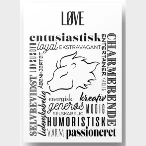 Plakat A4 Lve Hndtegnet Stjernetegns Citat