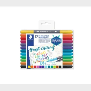 Brush letter duo Staedtler 12 ass. etui