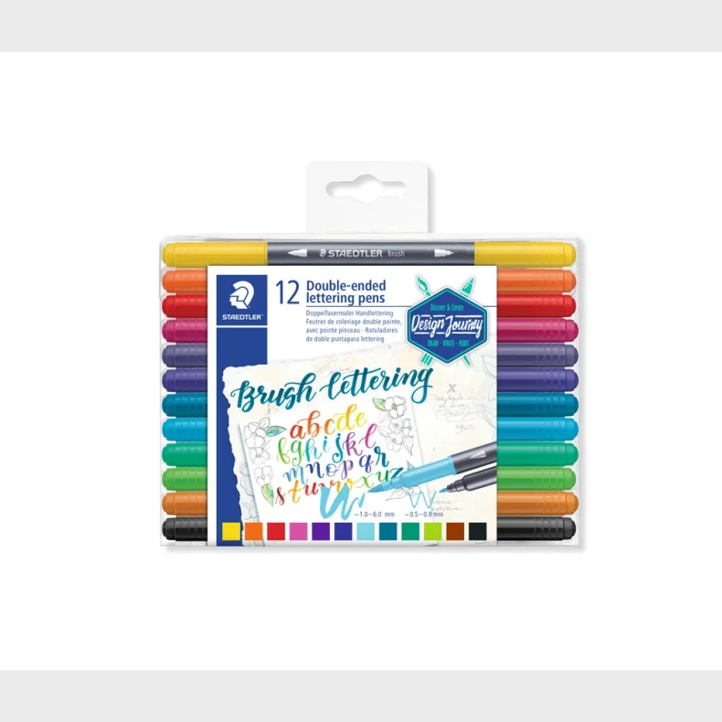 Brush letter duo Staedtler 12 ass. etui