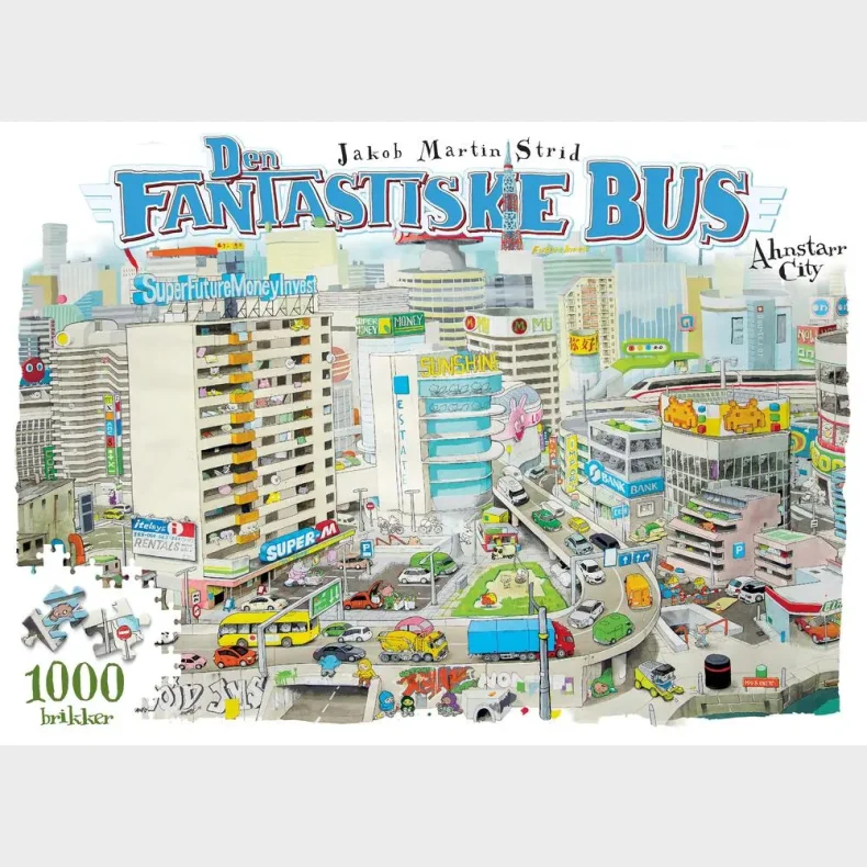 Puslespil Den Fantastiske Bus Ahnstarr City 1000 brikker