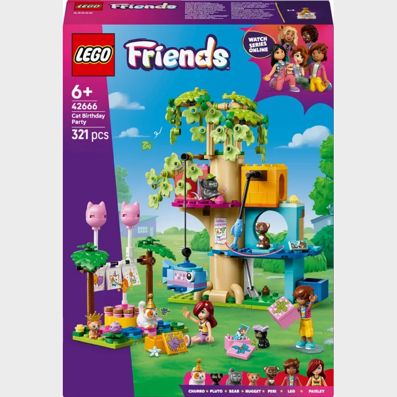 42666 LEGO Friends Katte-fdselsdagsfest og trtophus