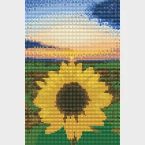 Diamond art solsikke m/solnedgang 20 x 30 cm