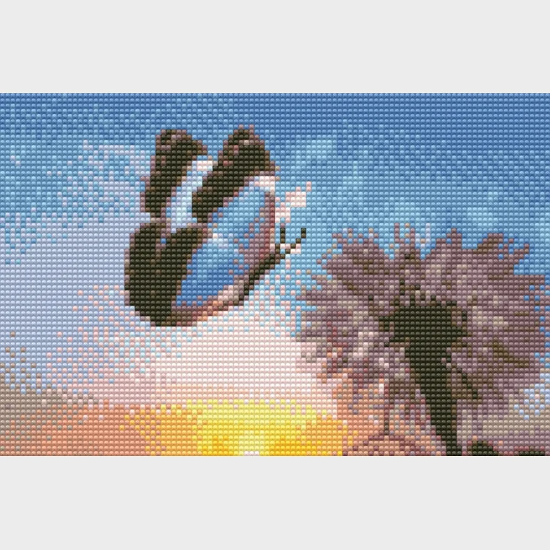 Diamond art sommerfugl MLKEBTTE m/solnedgang 20 x 30 cm