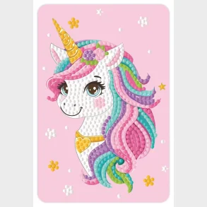 Diamond art unicorn m/stjerner 10 x 15 cm