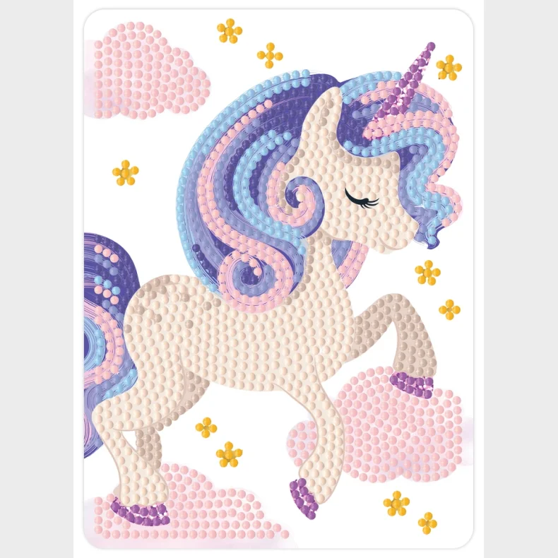 Diamond art enhjrning M/SKYER/STJERNER 13 x 18 cm