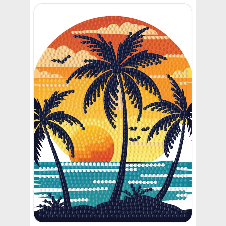 Diamond art solnedgang M/palmer 13 x 18 cm