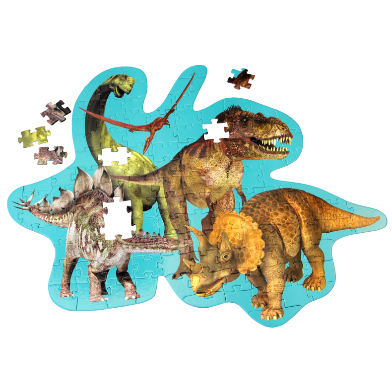 Barbo Toys | Gulvpuslespil m. 120 brikker - Dinosaurer