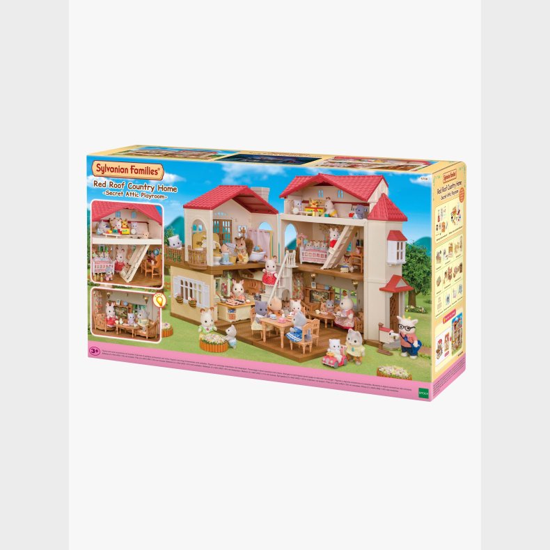 Sylvanian Families Red Roof Country Home Dukkehus Hemmeligt Legev�relse P� Loftet