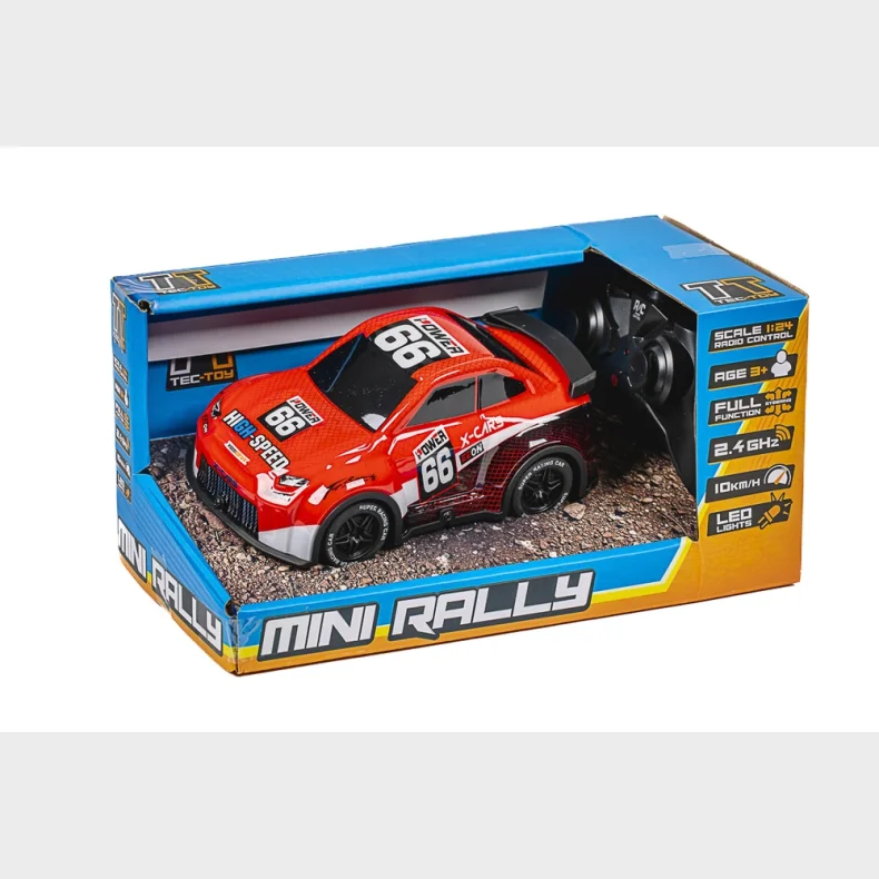 RC Mini Rally 1:24 2,4GHz med lyd, r�d