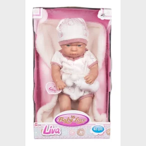 MY BABY LIVA 41 CM, MED T�PPE OG SUTTEFLASKE