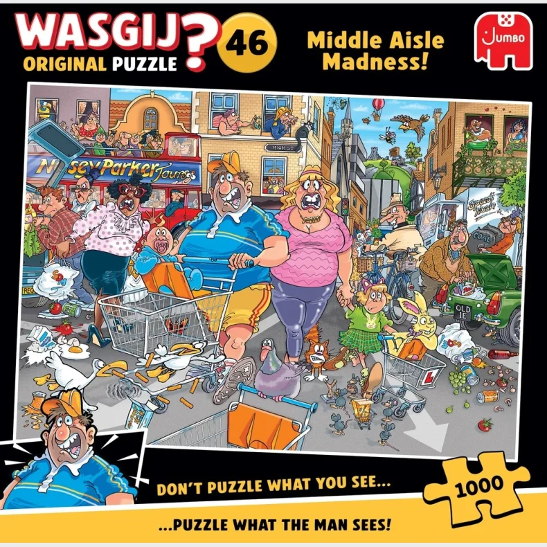 Puslespil Wasgij Original 46 Middle Aisle Madness! 1000 brikker