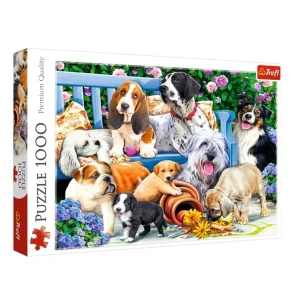 Puslespil Dogs in the garden 1000 brikker