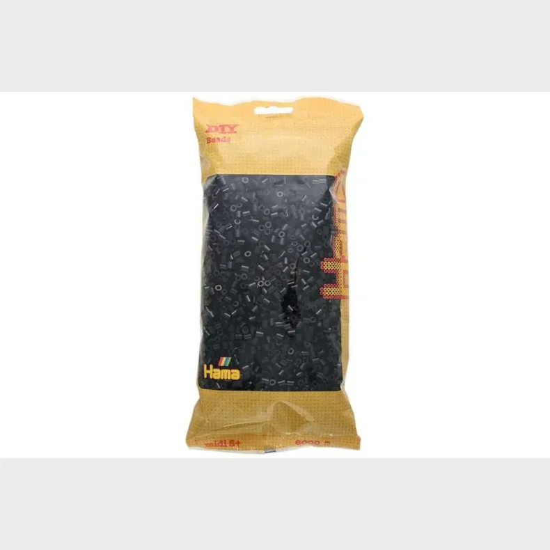 Hama midi perler 6000stk sort