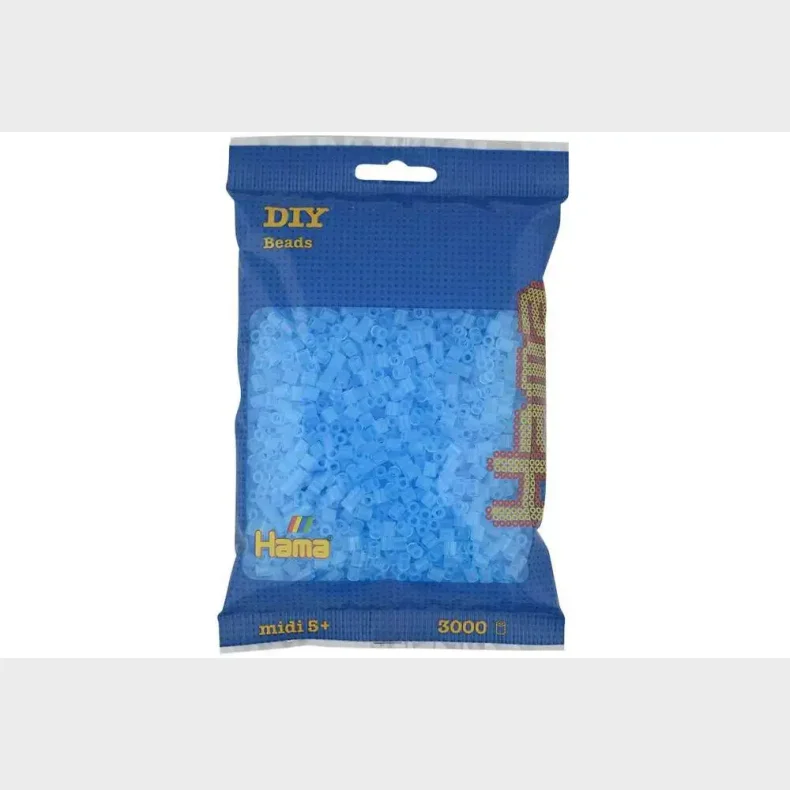 Hama midi perler 3000stk transp. bl