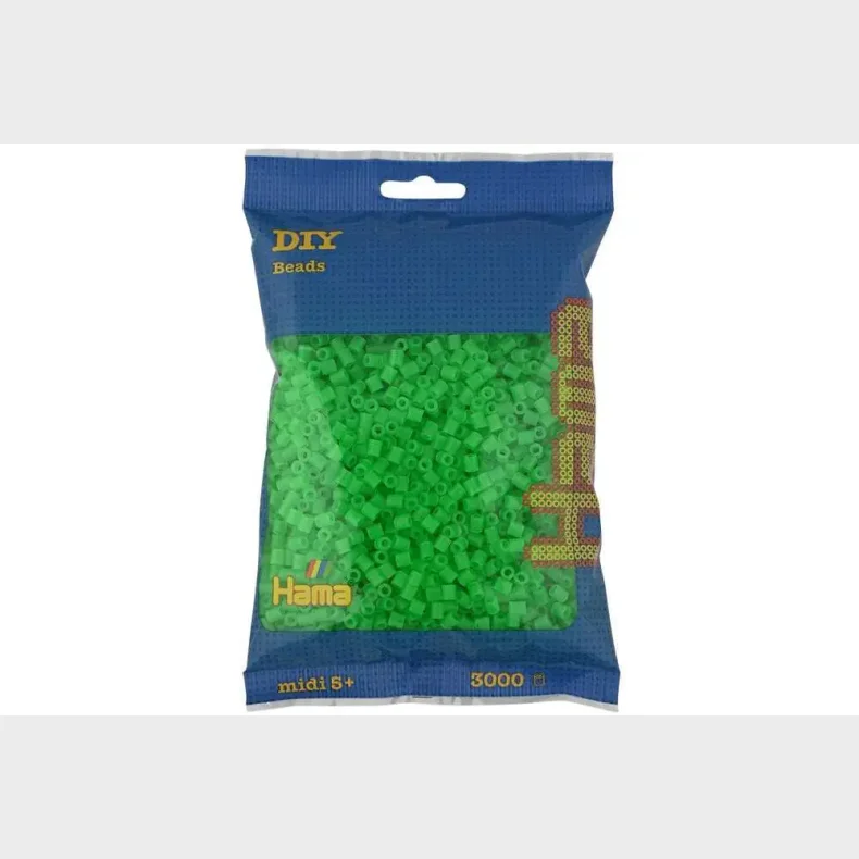 Hama midi perler 3000stk neon gr�n